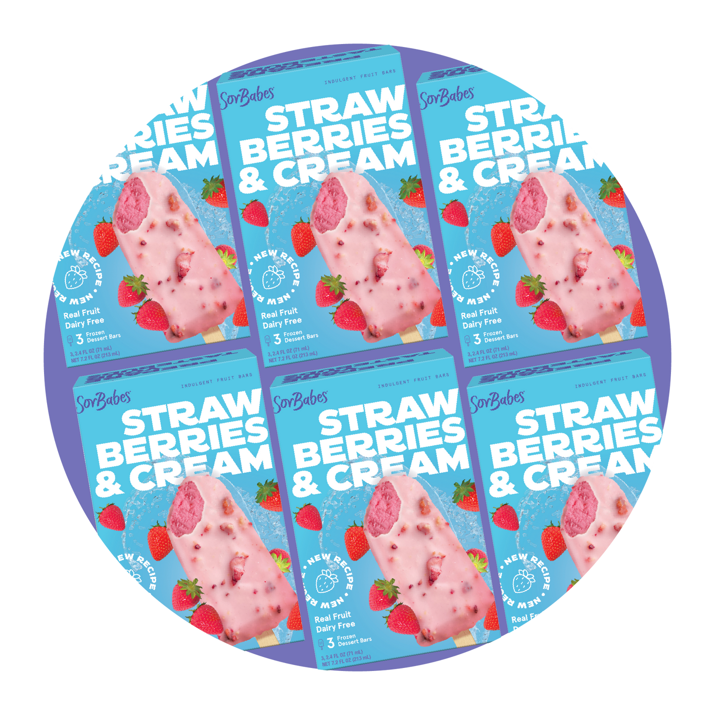 SorBabes Strawberries & Cream frozen fruit bar