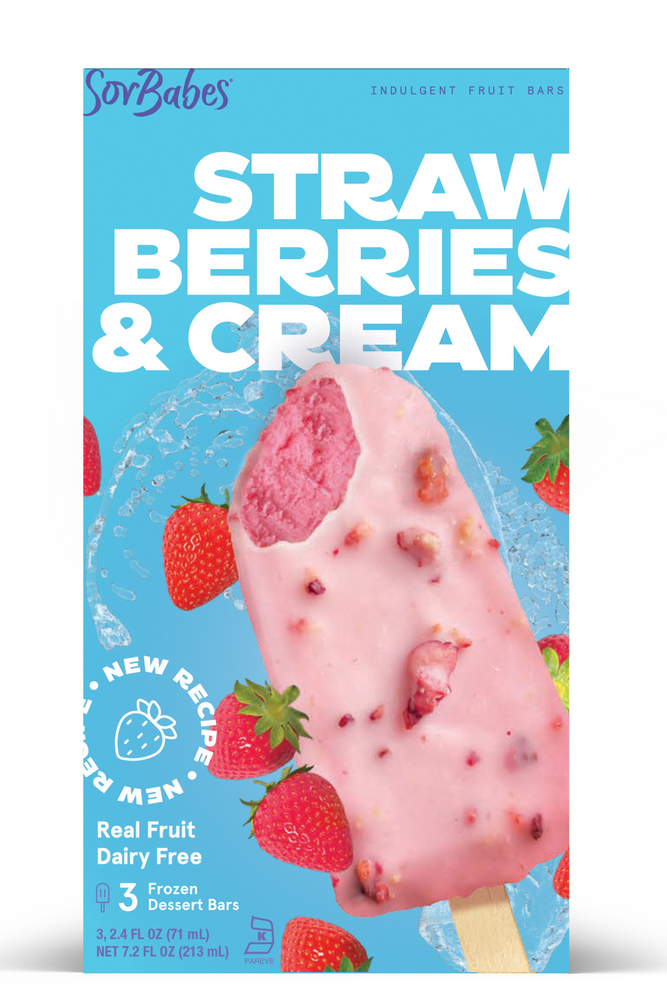 SorBabes Strawberries and Cream frozen fruit bar