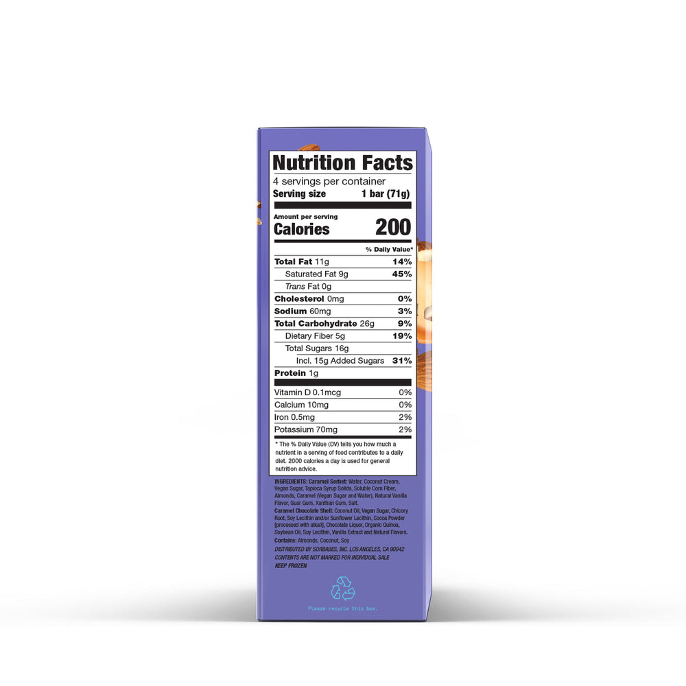
                    
                      SorBabes vanilla caramel crunch frozen fruit bars nutrition label
                    
                  
