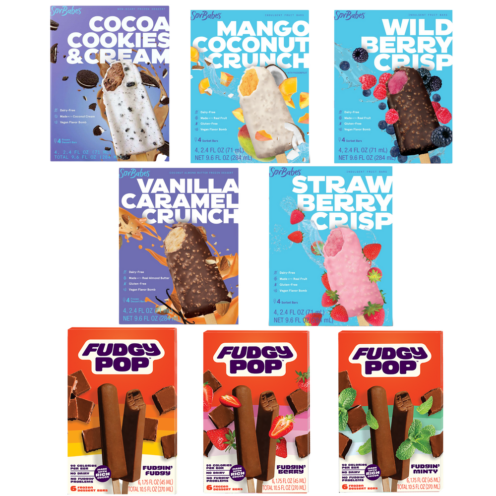 Frozen fruit bars and fudge bars sampler pack